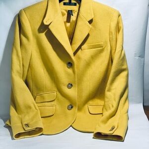 Ralph Lauren yellow wool blazer 12